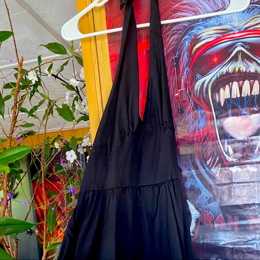 Short black halter dress! Stretchy and flattering! Perfect for summer